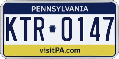 PA license plate KTR0147