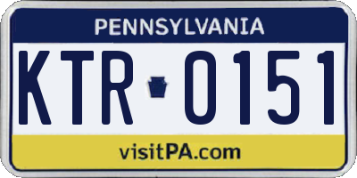PA license plate KTR0151