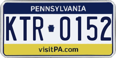 PA license plate KTR0152