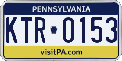 PA license plate KTR0153