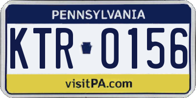PA license plate KTR0156