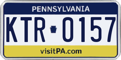 PA license plate KTR0157