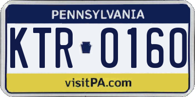 PA license plate KTR0160