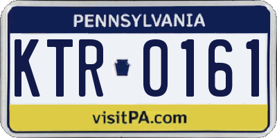 PA license plate KTR0161