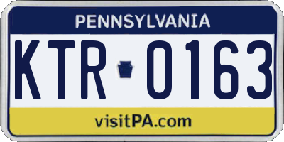 PA license plate KTR0163