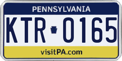 PA license plate KTR0165