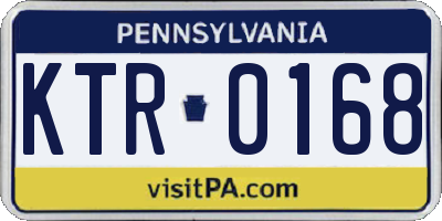 PA license plate KTR0168