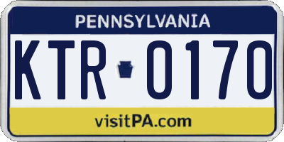 PA license plate KTR0170