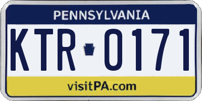PA license plate KTR0171