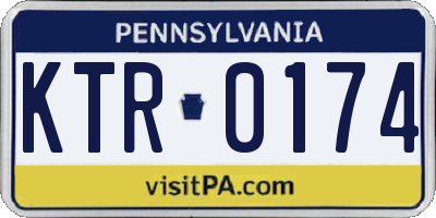 PA license plate KTR0174
