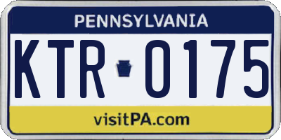PA license plate KTR0175