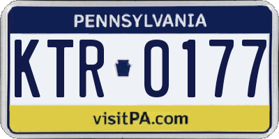 PA license plate KTR0177