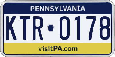 PA license plate KTR0178