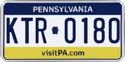 PA license plate KTR0180