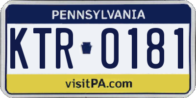 PA license plate KTR0181