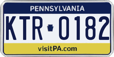PA license plate KTR0182