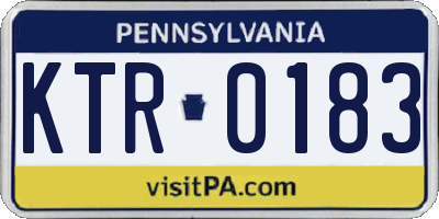 PA license plate KTR0183