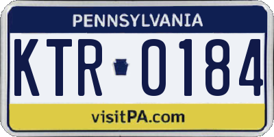 PA license plate KTR0184