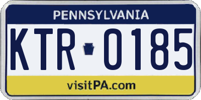 PA license plate KTR0185