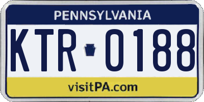 PA license plate KTR0188