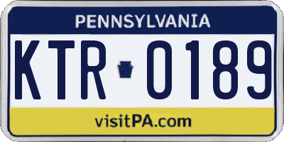 PA license plate KTR0189