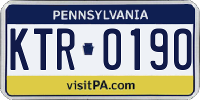 PA license plate KTR0190