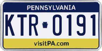PA license plate KTR0191