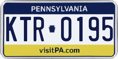 PA license plate KTR0195