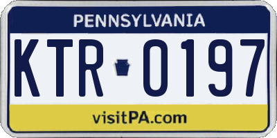 PA license plate KTR0197