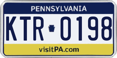 PA license plate KTR0198