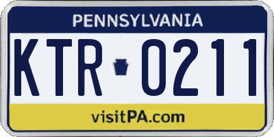 PA license plate KTR0211