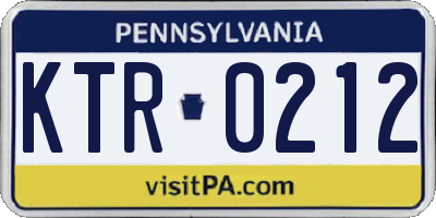 PA license plate KTR0212