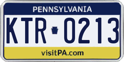 PA license plate KTR0213