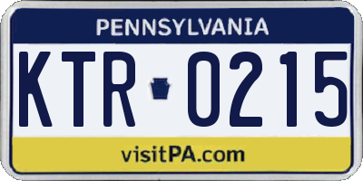 PA license plate KTR0215
