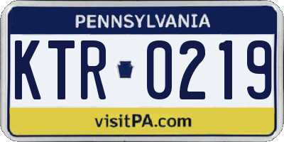PA license plate KTR0219