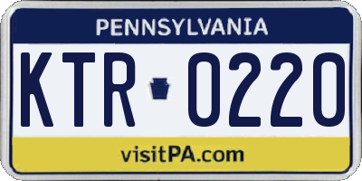 PA license plate KTR0220