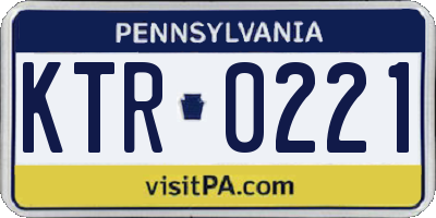 PA license plate KTR0221