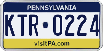 PA license plate KTR0224