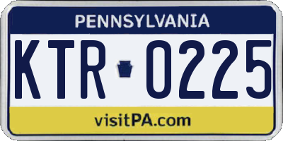 PA license plate KTR0225