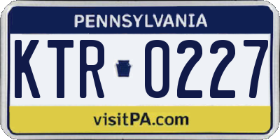 PA license plate KTR0227
