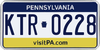 PA license plate KTR0228