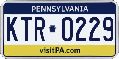 PA license plate KTR0229