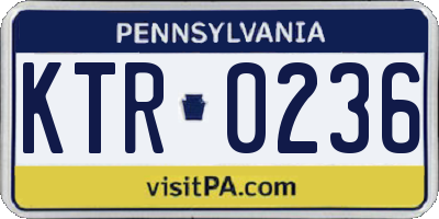 PA license plate KTR0236
