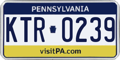PA license plate KTR0239