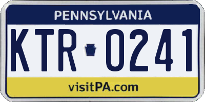 PA license plate KTR0241