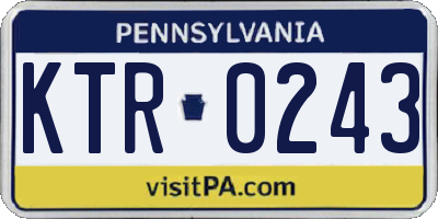 PA license plate KTR0243