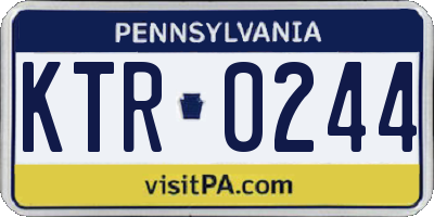 PA license plate KTR0244