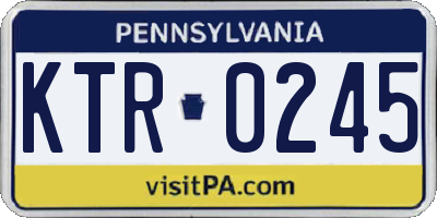PA license plate KTR0245