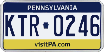 PA license plate KTR0246