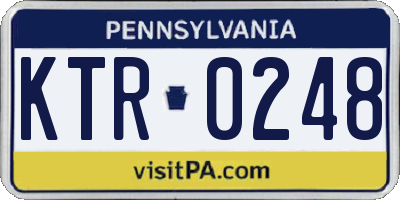 PA license plate KTR0248